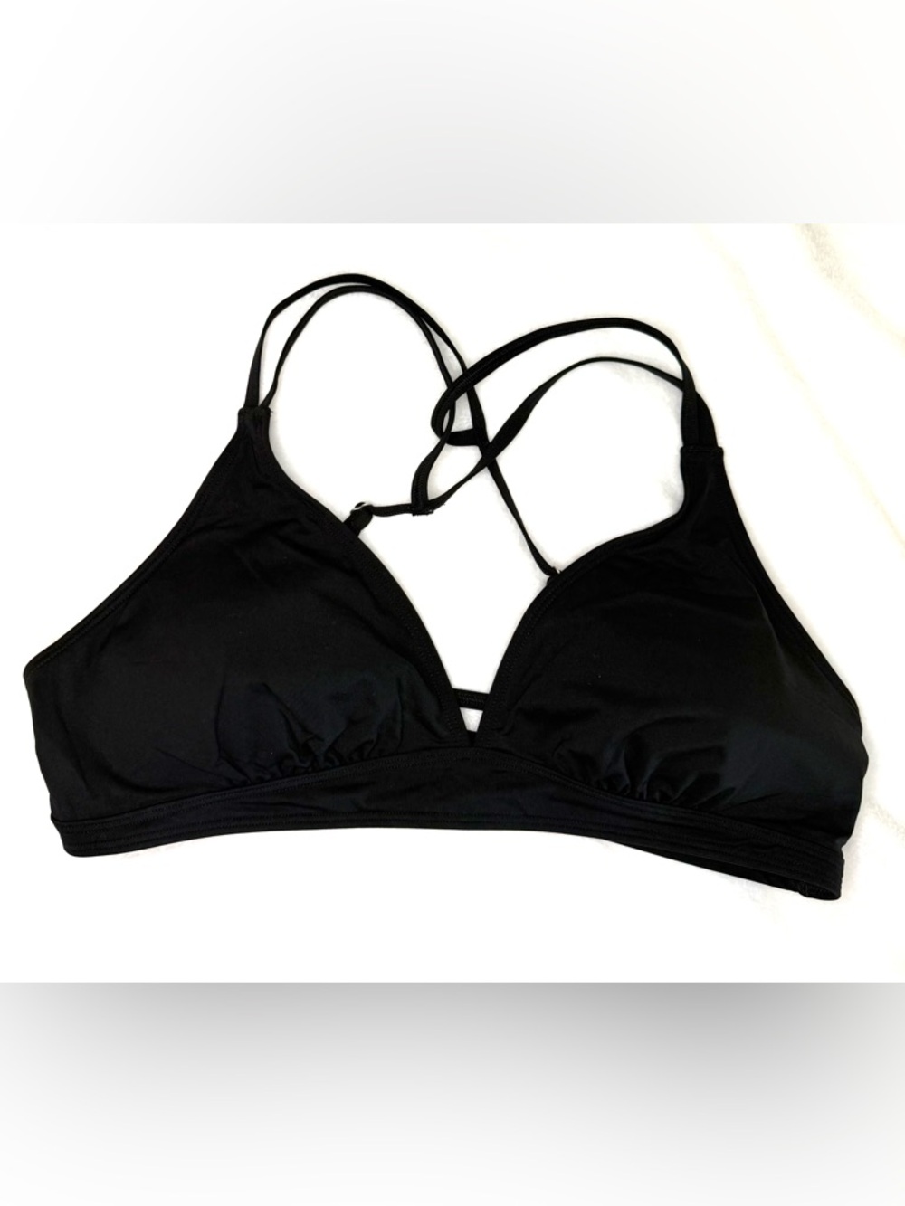 Athleta Black Strappy Bikini Top Size XL